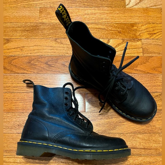 Dr. Martens Shoes - Dr Martens Pascal soft leather black combat boots, sz7 women’s